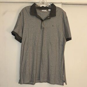 Calvin Klein grey striped polo
